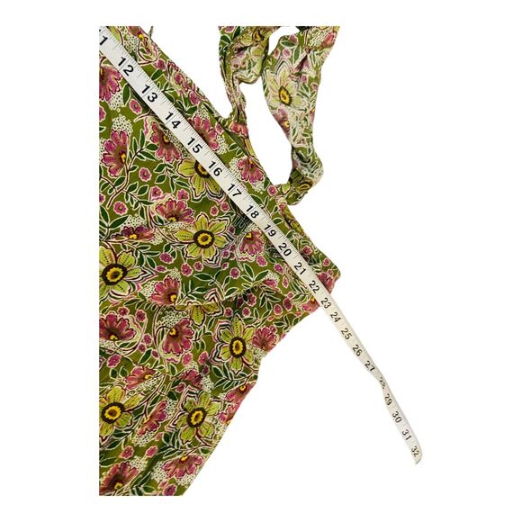 Maurices Womens Floral Cap Sleeve Open Back Summer Pleated Mini Dress Green XXL - Picture 12 of 13